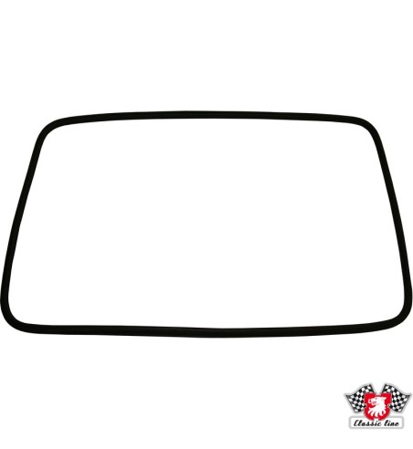 Seal for rear window with groove for moulding