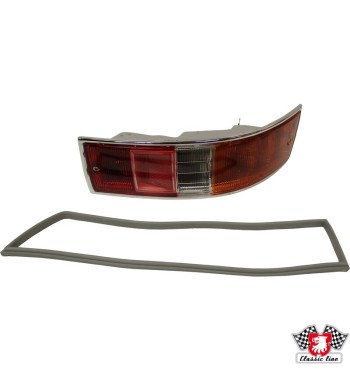 Tail light with red/orange/clear glass and rubber seal, EU version, right, with E-mark