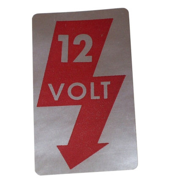 Naklejka, 12 V na słupek drzwi
