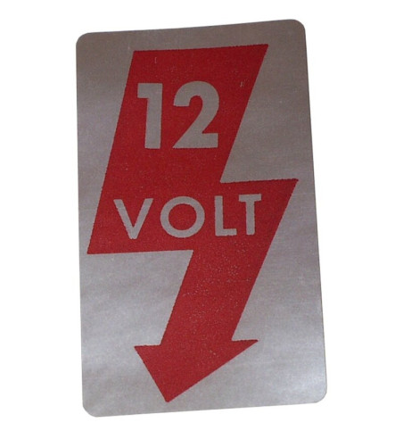 Naklejka, 12 V na słupek drzwi
