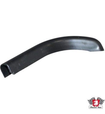 End cap for roof gutter, black plastic, left front, right rear