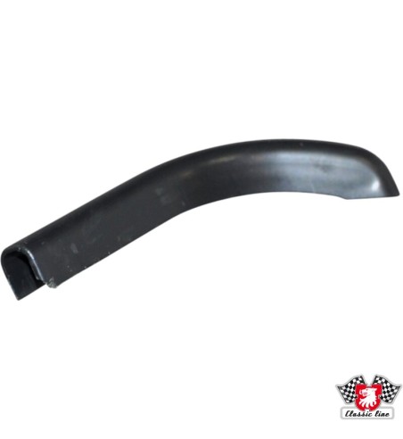 End cap for roof gutter, black plastic, left front, right rear