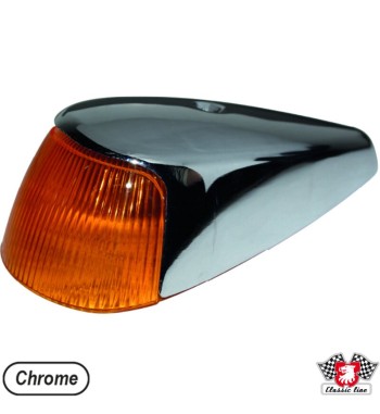 Indicator, front, wing mounted, chrome/orange, without gasket and socket, left/right
