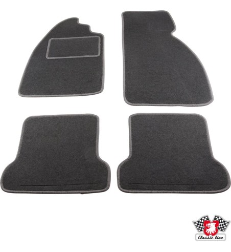 Floor mat set, front/rear, grey, 4 pieces