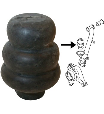 Rubber stop for radius arm