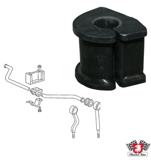 Grommet for anti roll bar, front, inner, Ø19 mm Grommet for anti roll bar, front, inner, Ø19 mm