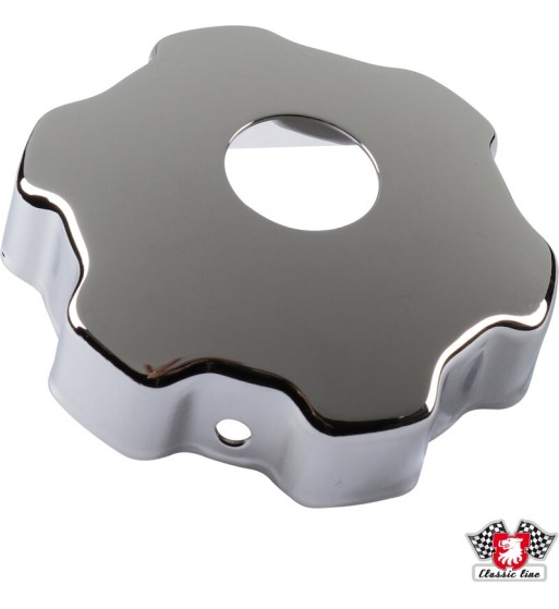 Cover for oil filler cap with ventilation, chrome Cover for oil filler cap with ventilation, chrome