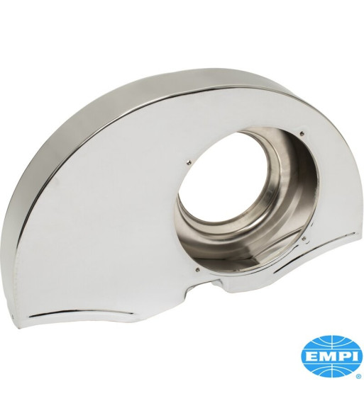 Fan shroud without air ducts, 7 internal air directional baffles, 36 HP style, chrome