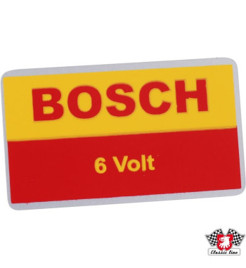 Naklejka, „Bosch 6 Volt”, żółto/czerwona
