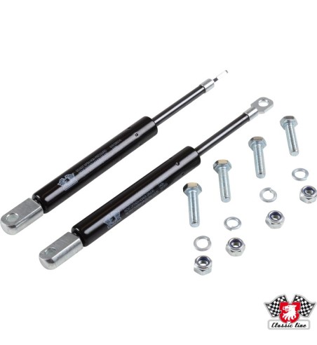 Gas spring set for bonnet, black, 2 pieces