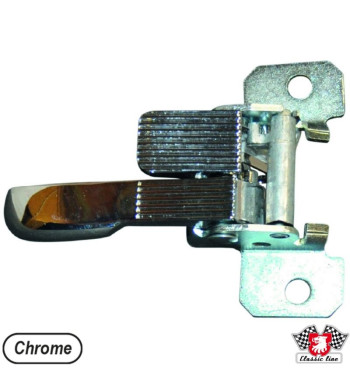 Mechanizm otwierania drzwi, wewnętrzny, metalowy, chrom, prawa
