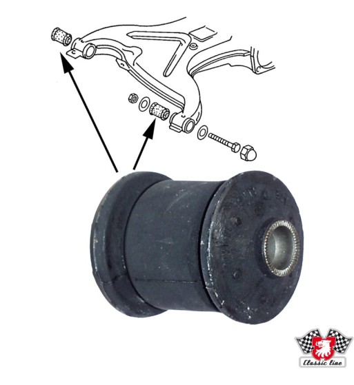 Rubber mount for wishbone, rear Rubber mount for wishbone, rear
