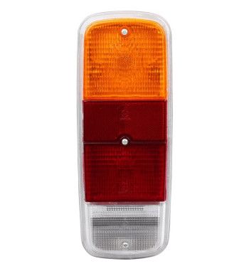 Lampa tylna z czerwonym/pomarańczowym/przezroczystym szkłem, lewa/prawa, ze znakiem E
