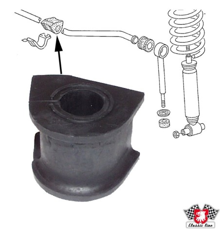 Grommet for anti roll bar, front, inner, Ø21 mm