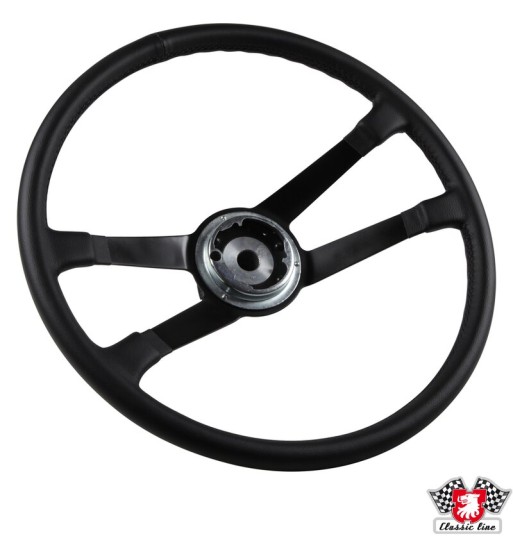 Kierownica, skórzana czarna, Ø420 mm (16,5"), bez klaksonu Kierownica, skórzana czarna, Ø420 mm (16,5"), bez klaksonu