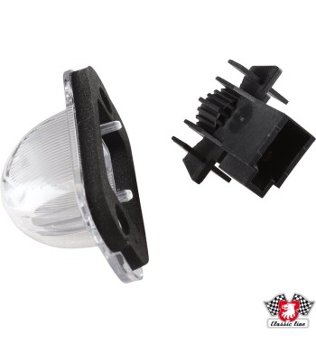 Number plate light with bulb, without E-mark