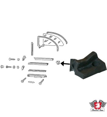 Side window rubber stop, rear, left