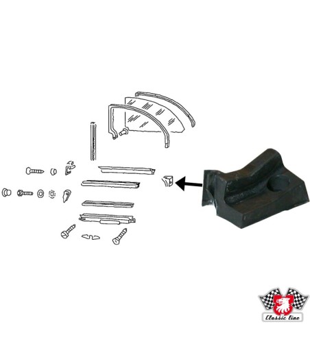 Side window rubber stop, rear, left