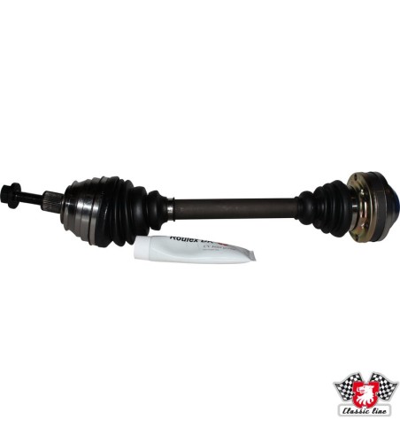 Drive shaft, complete with boots and bolts, front