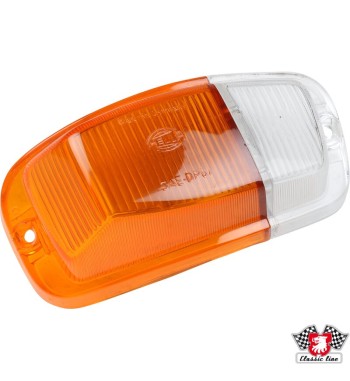 Lens for indicator light, orange/clear, front, right