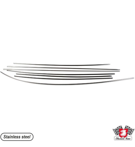 Body moulding kit, 7 pcs., polished stainless steel, show quality