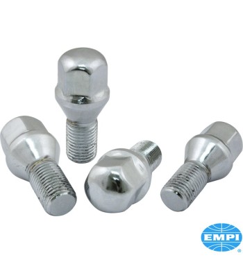 Zestaw śrub do kół, miejsce 60°, chromowany, 14 mm z łbem 19 mm, do kół EMPI 4x130, 4 sztuki