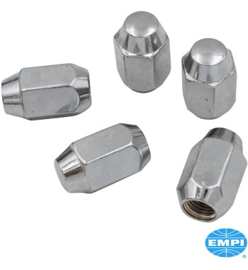 Zestaw nakrętek do kół, gniazdo 60°, chrom, łeb 19 mm, M12x1,5, 5 sztuk