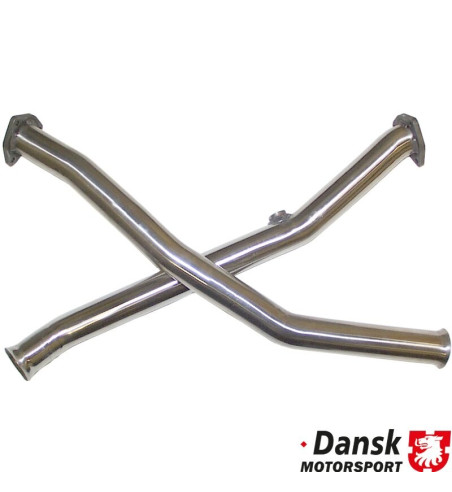 Cross pipe set without catalytic converter, Gillet. Made of stainless steel