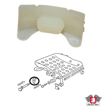 Guide piece for seat rail, front
