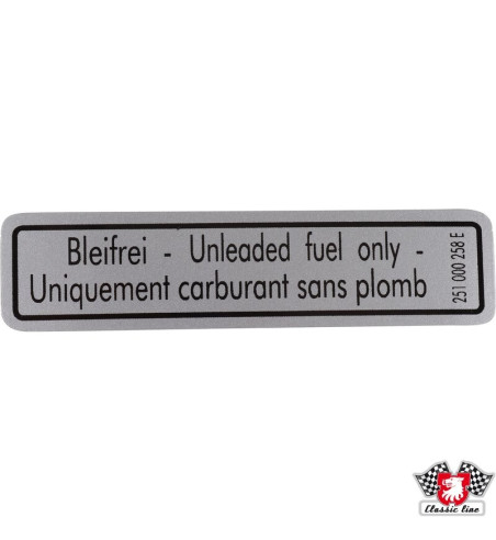 Naklejka, "Unleaded fuel only"
