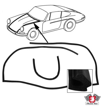 Seal for bonnet, front (2 pcs.)