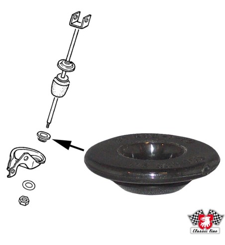 Guide ring on anti roll bar arm, rear