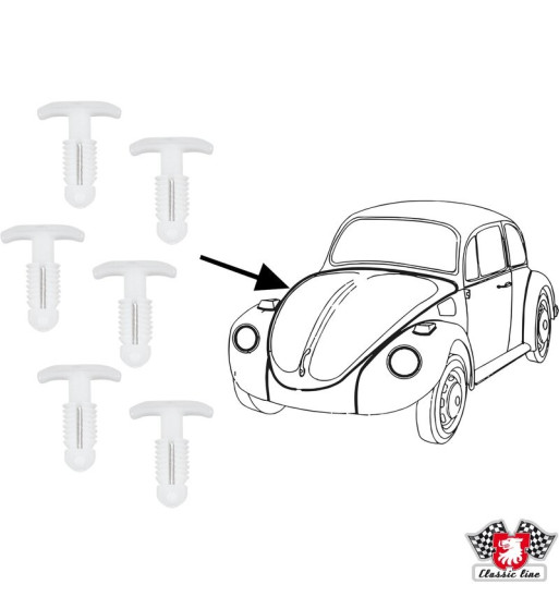Clips for bonnet/door seal, 6 pcs. Clips for bonnet/door seal, 6 pcs.