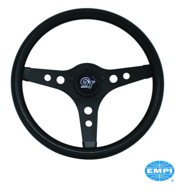Kierownica, GT Sport, gruba pianka, czarna, 3 ramiona, Ø330 mm, kielich Ø89/105 mm
