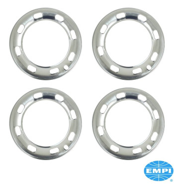 Zestaw pierścieni upiększających koła, aluminium, 8 otworów, 4 sztuki
