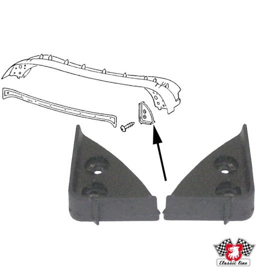 Corner seal set for front side convertible frame, left/right Corner seal set for front side convertible frame, left/right