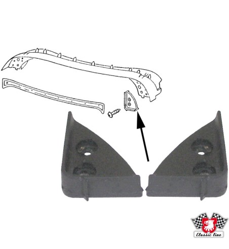 Corner seal set for front side convertible frame, left/right