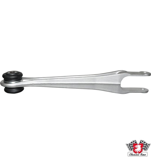 Track control arm with bushings, without ball joint, front, left/right. Made of aluminium Track control arm with bushings, without ball joint, front, left/right. Made of aluminium