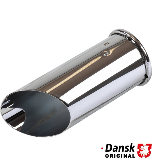 Exhaust tip. Fits Ø55 mm tail pipes. Made of chromed stainless steel Exhaust tip. Fits Ø55 mm tail pipes. Made of chromed stainless steel