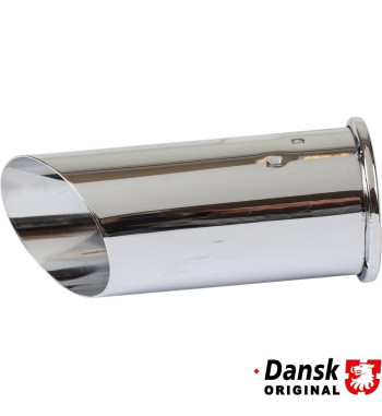 Exhaust tip. Fits Ø55 mm tail pipes. Made of chromed stainless steel