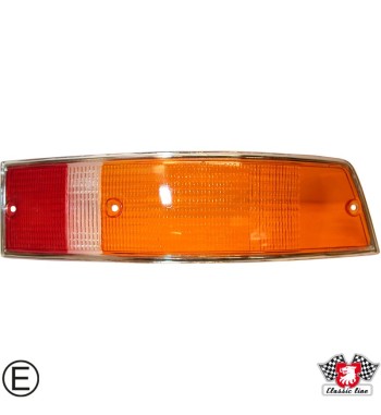 Lens for tail light, orange/clear/red, right, with E-mark
