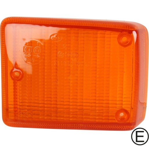 Lens for indicator, orange, front, left, with E-mark Lens for indicator, orange, front, left, with E-mark