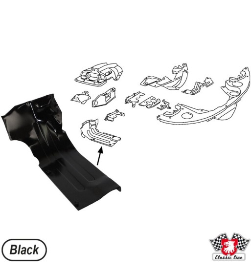 Heater channel, lower, front, left Heater channel, lower, front, left