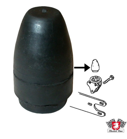 Bump stop for radius arm, rubber