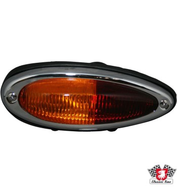Tail light with red/orange glass and rubber seal, left, without E-mark