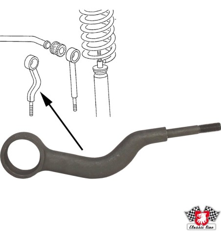 Connecting link for anti roll bar, front