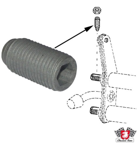 Threaded pin for torsion spring mounting