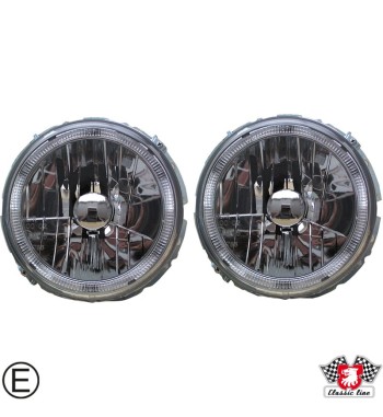 Headlight insert set, Angel Eyes, with E-mark