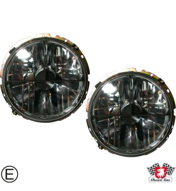 Headlight insert set, crystal black, with E-mark
