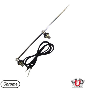 Antena dwustronna, stary styl, chrom, długość 1150 mm
